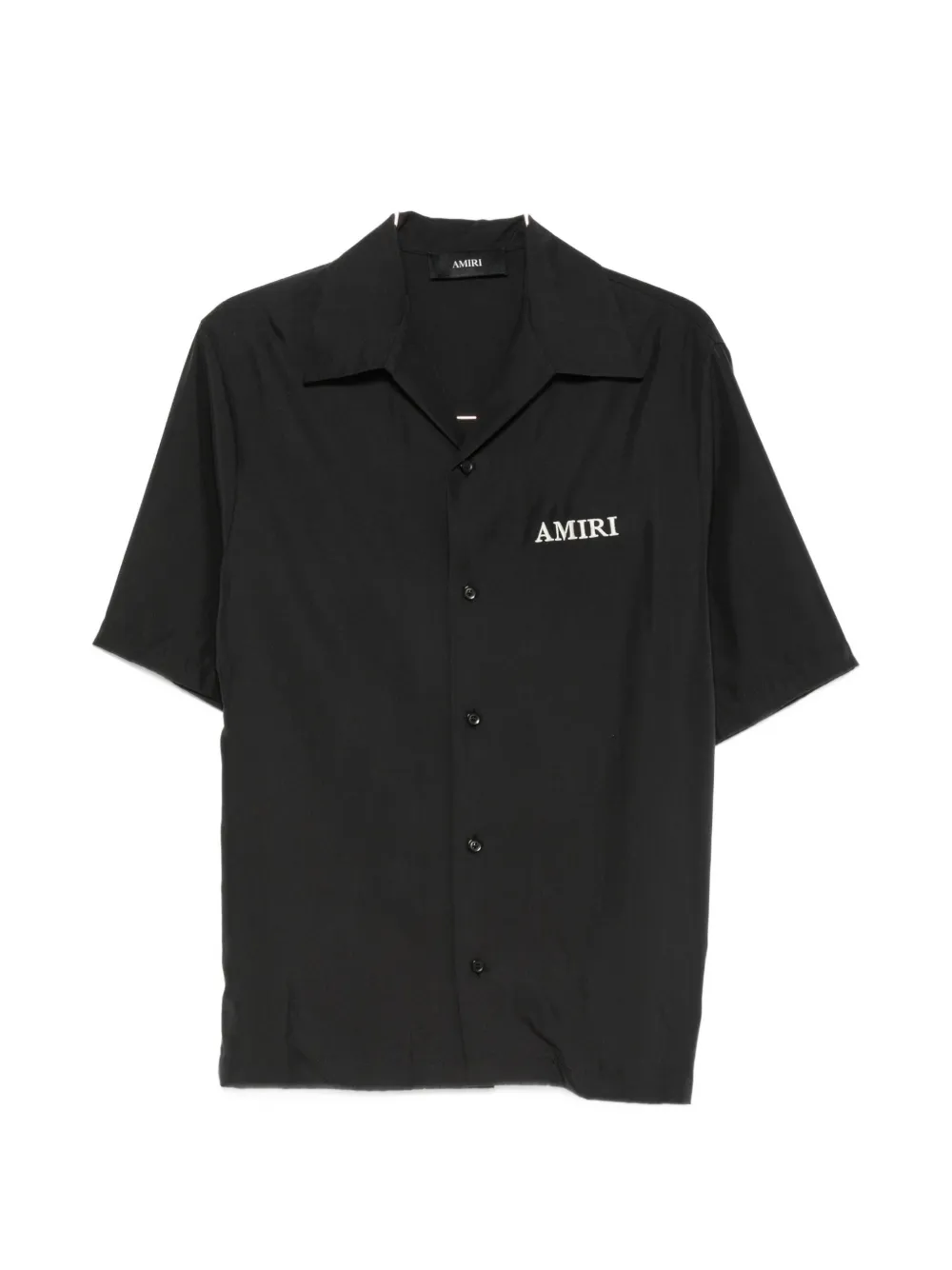 AMIRI logo-embroidered camp-collar shirt - Nero