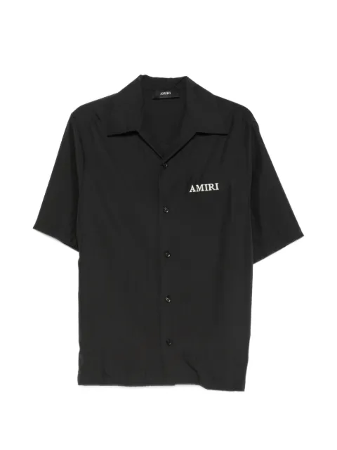 AMIRI logo-embroidered camp-collar shirt
