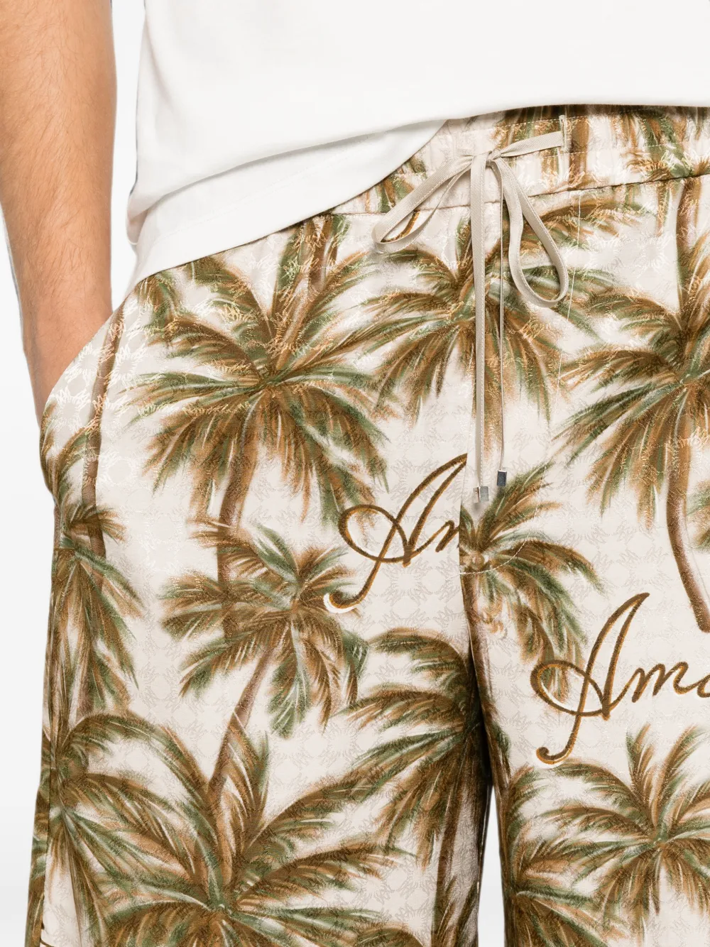 AMIRI Shorts met logoprint Beige