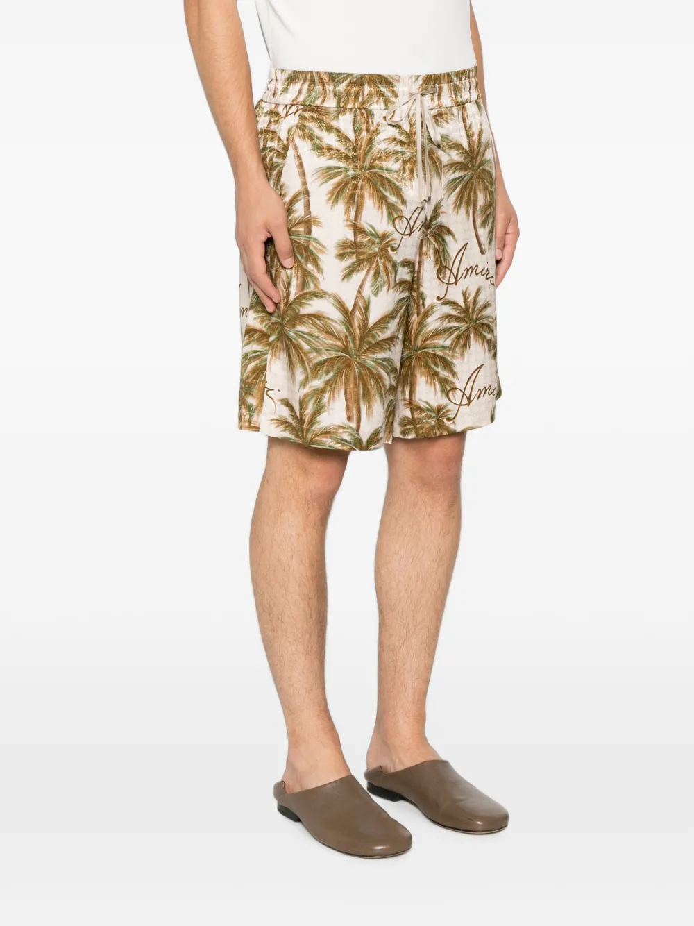 AMIRI Shorts met logoprint Beige