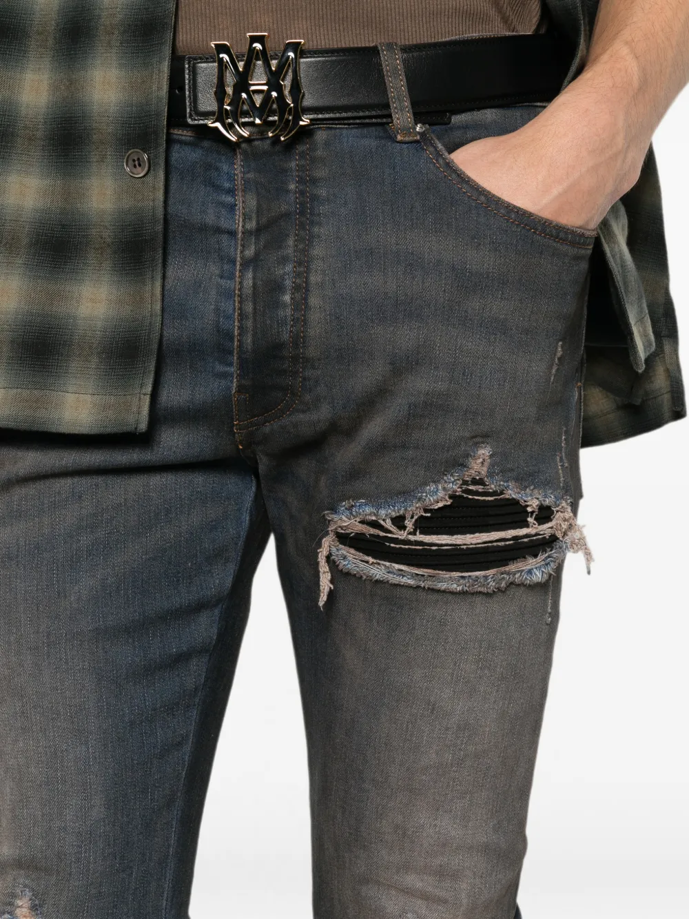AMIRI Gerafelde jeans Blauw