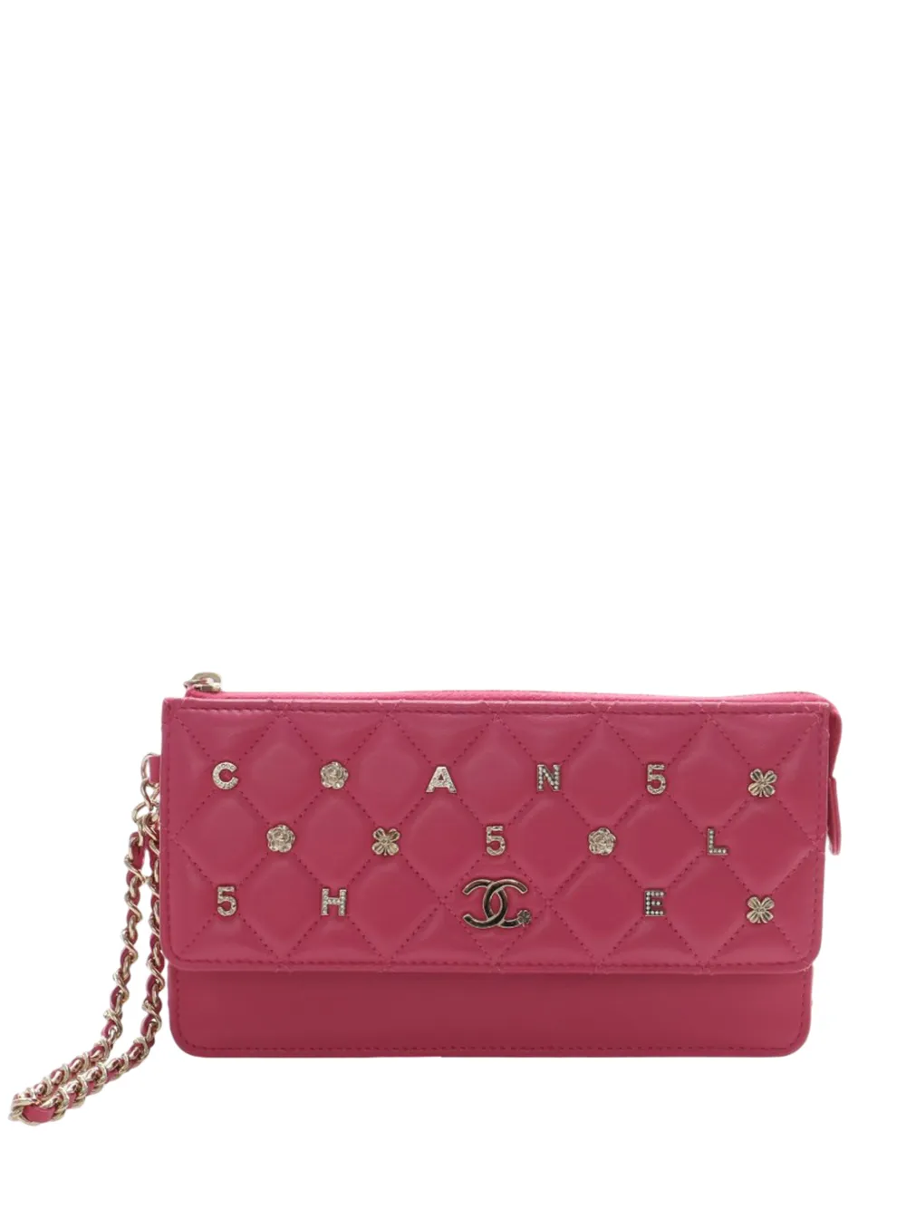 CHANEL Pre-Owned 2020 Quilted Lambskin All About Chanel On Chain clutch bag - Rosa
