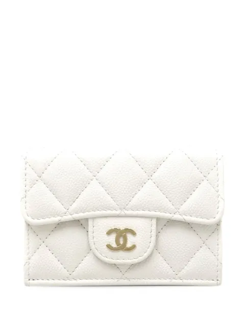 CHANEL Pre-Owned cartera pequeña de piel caviar con capitonado CC 2021-2026