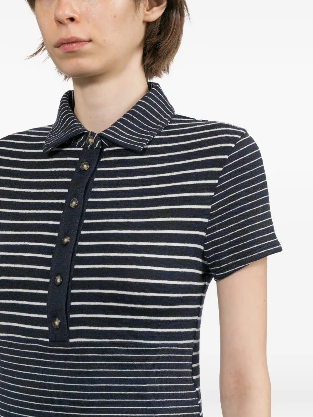 rag & bone Gestreept poloshirt Blauw