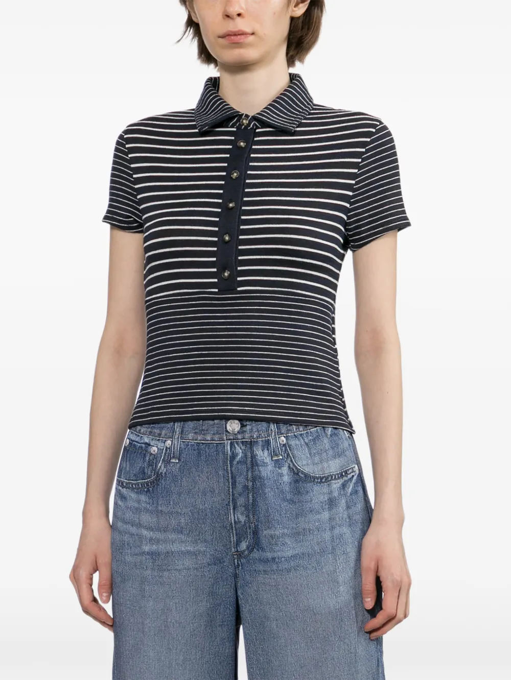 rag & bone Gestreept poloshirt Blauw