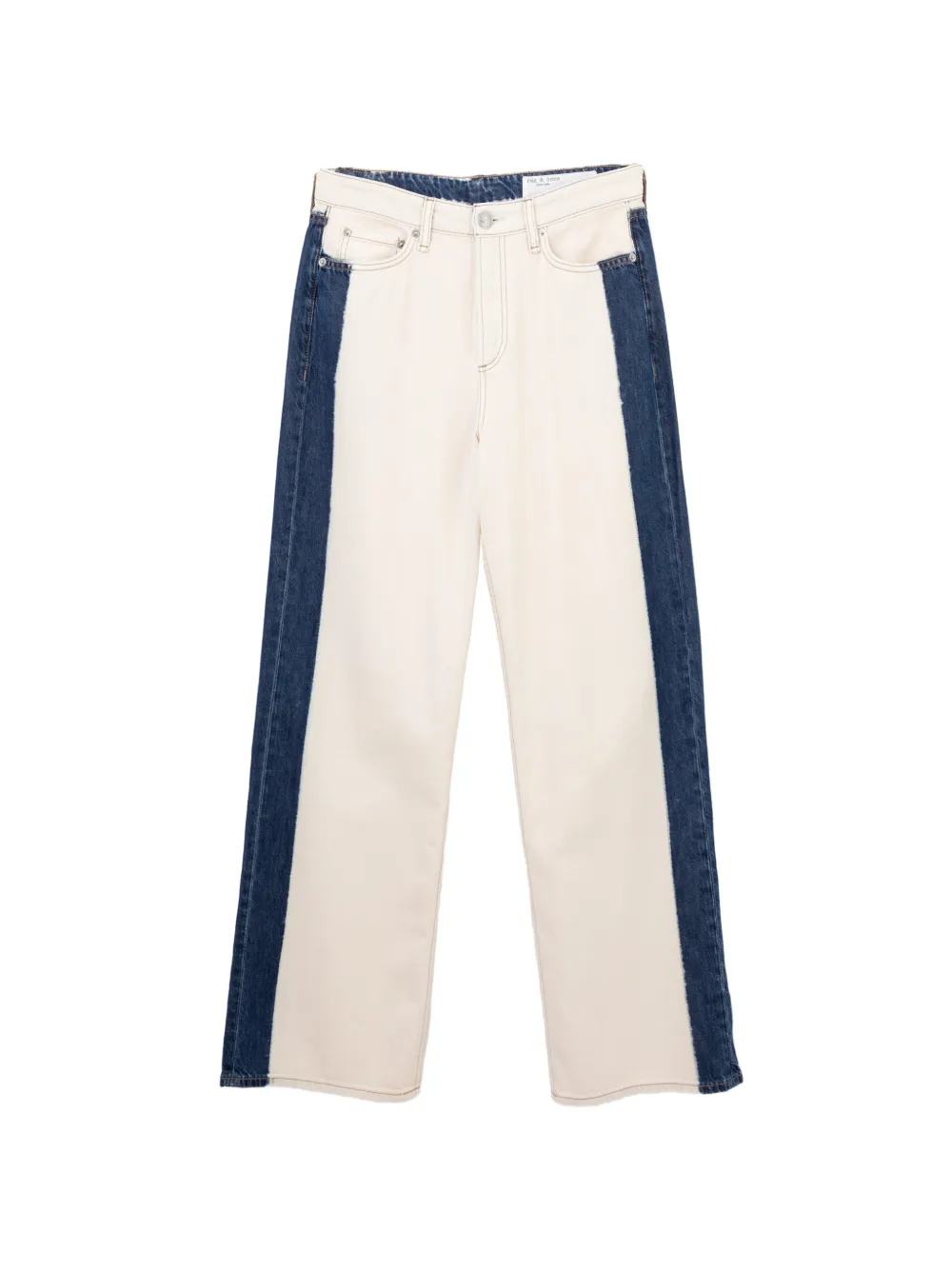 rag & bone Zweifarbige Straight-Leg-Jeans - Nude