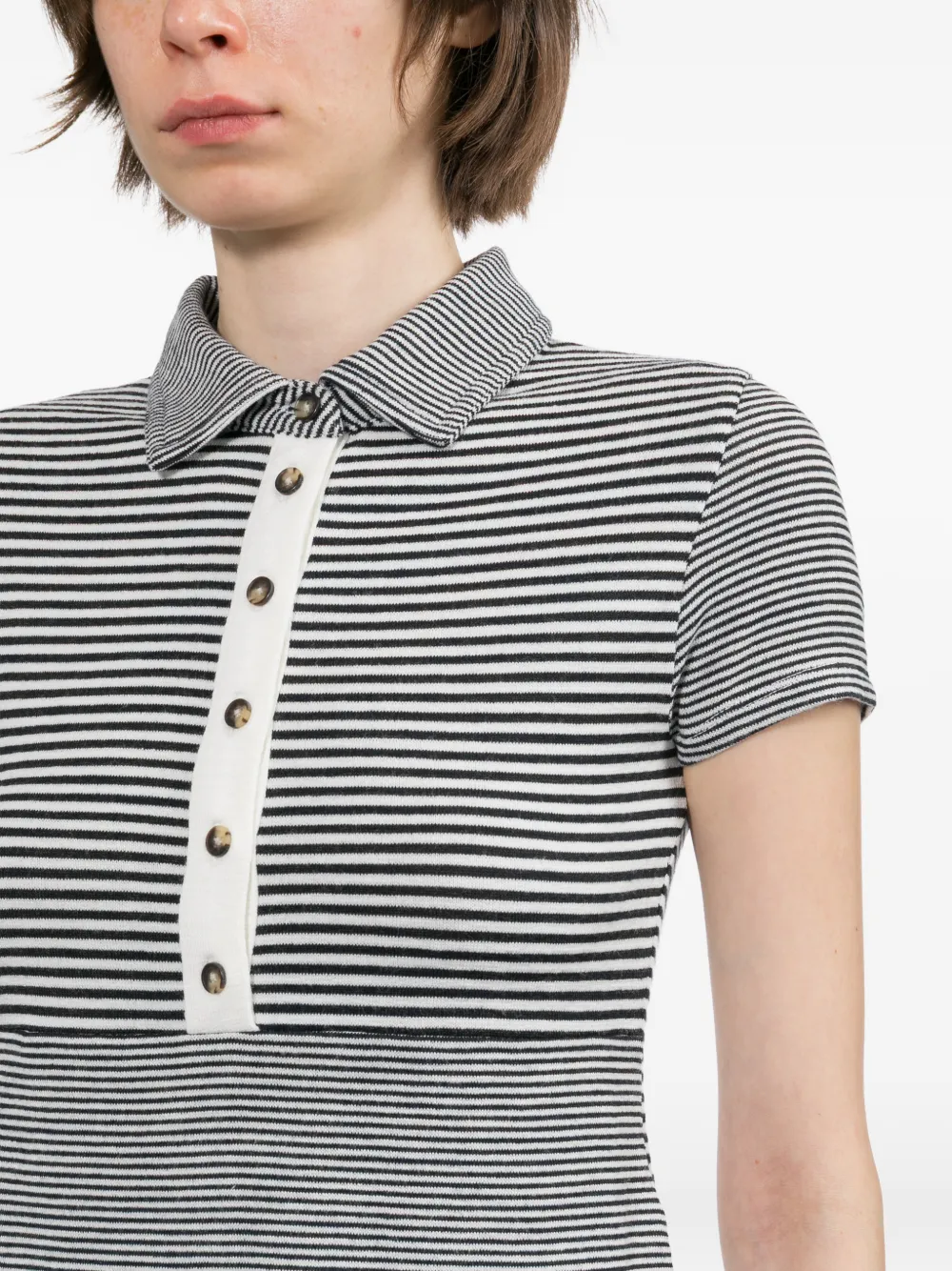 rag & bone The Knit gestreept poloshirt Beige