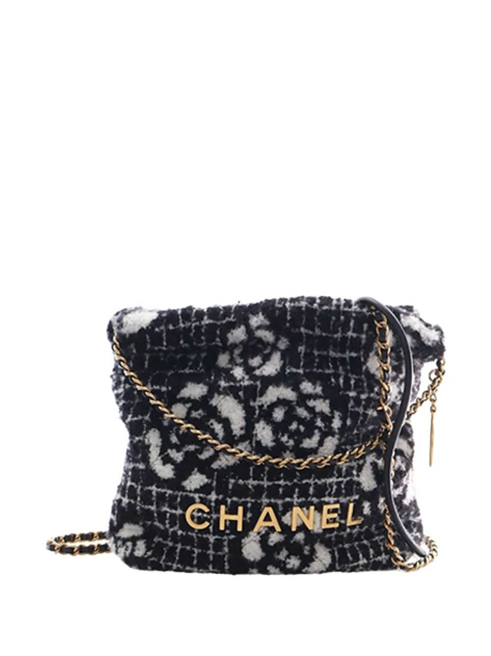 CHANEL Pre-Owned 2021-2025 Mini Cashmere Chanel 22 Camellia satchel - Nero