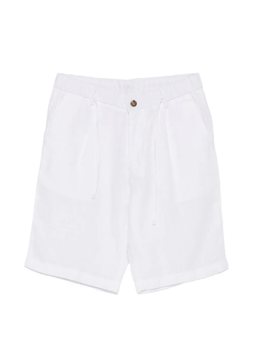 Alley Docks 963 drawstring-waist linen shorts - Weiß