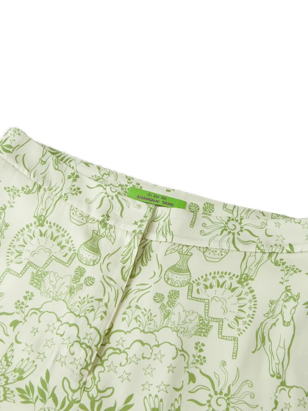 Shanghai Tang Mulberry zijden palazzo broek Beige