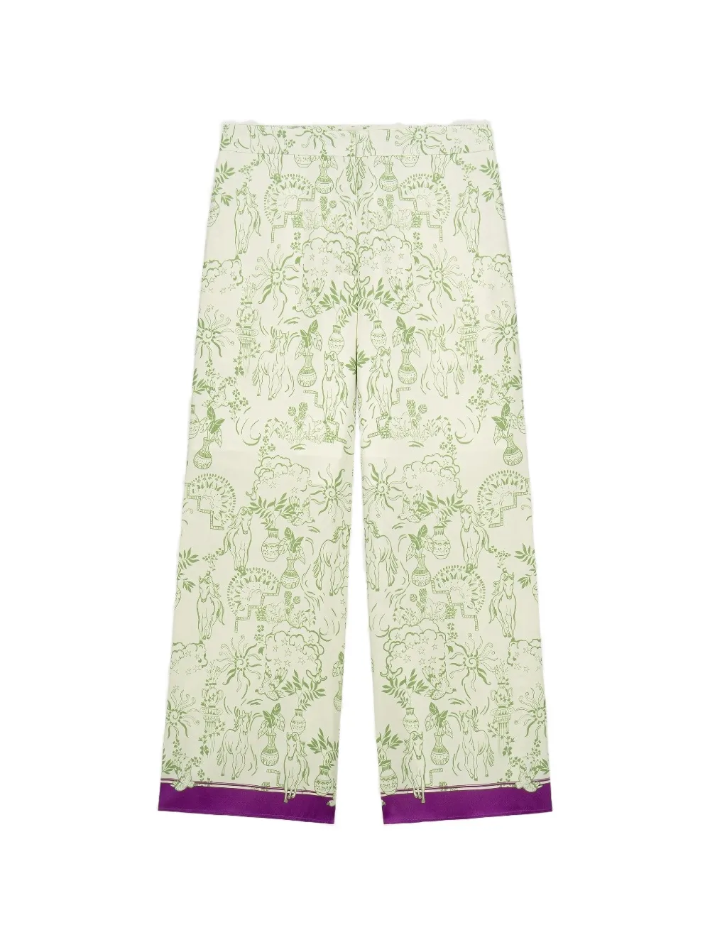Shanghai Tang mulberry silk palazzo pants - Toni neutri