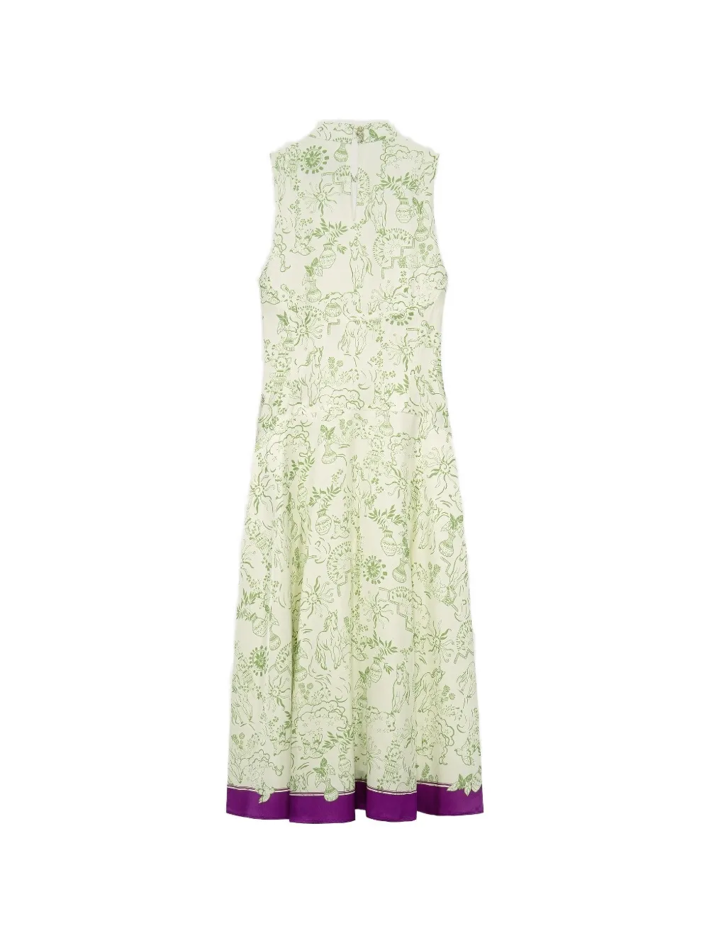 Shanghai Tang Moerbij zijden maxi-jurk Beige