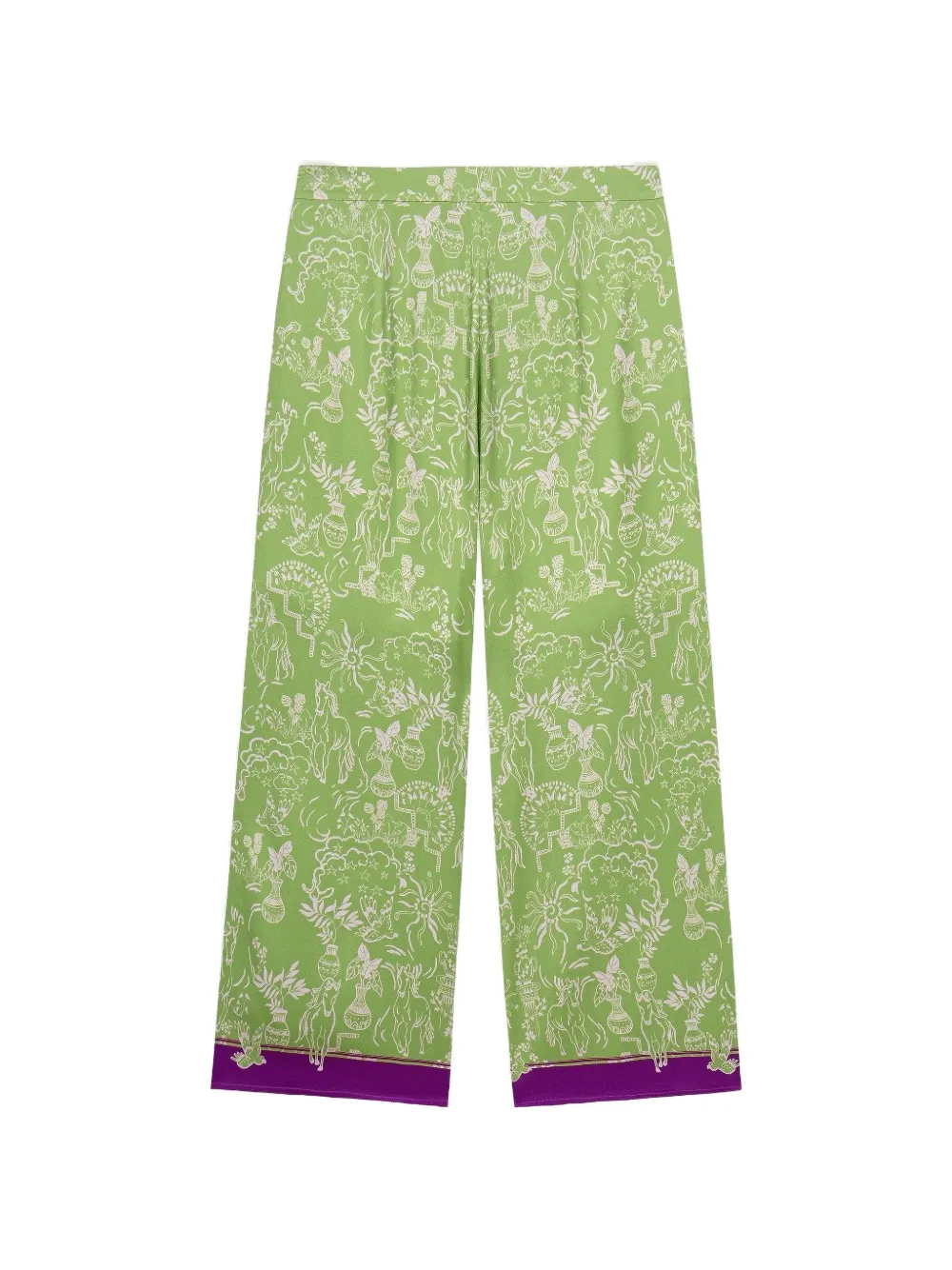 Shanghai Tang mulberry silk palazzo pants - Toni neutri