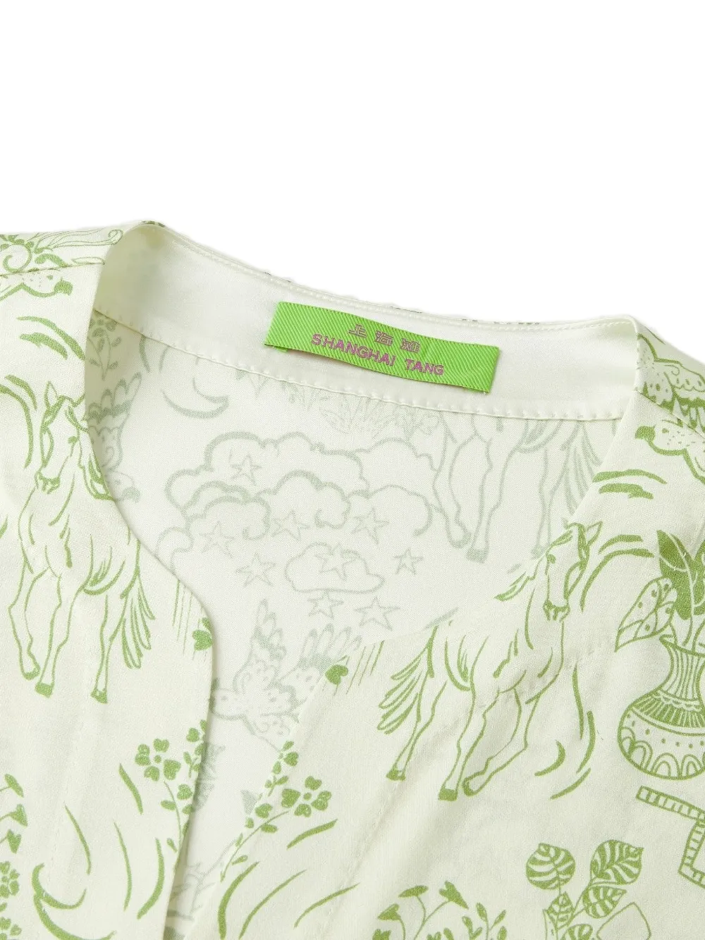 Shanghai Tang Tuniek met print Beige