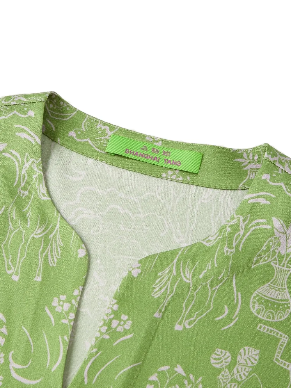 Shanghai Tang Tuniek met print Groen