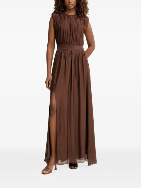 Haveone maxi ruched side-slit dress