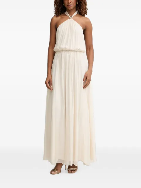 Haveone vestido largo con pliegues y cuello halter