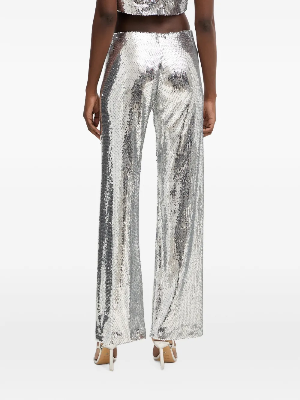 Haveone Broek verfraaid met pailletten Zilver