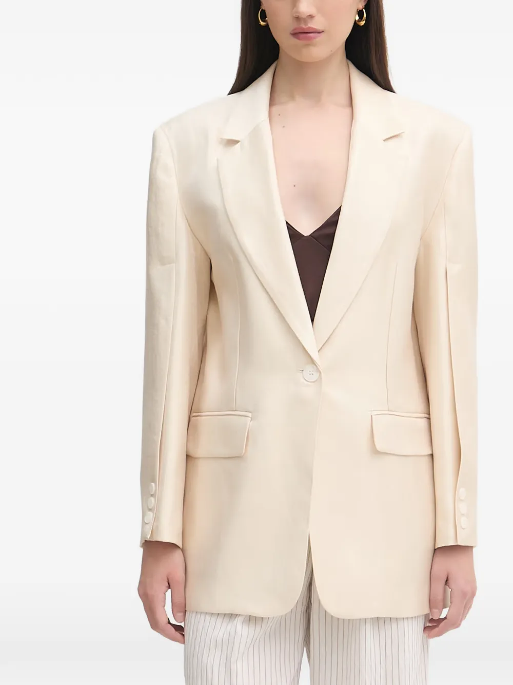 Haveone single-breasted notched-lapels blazer - Neutrals