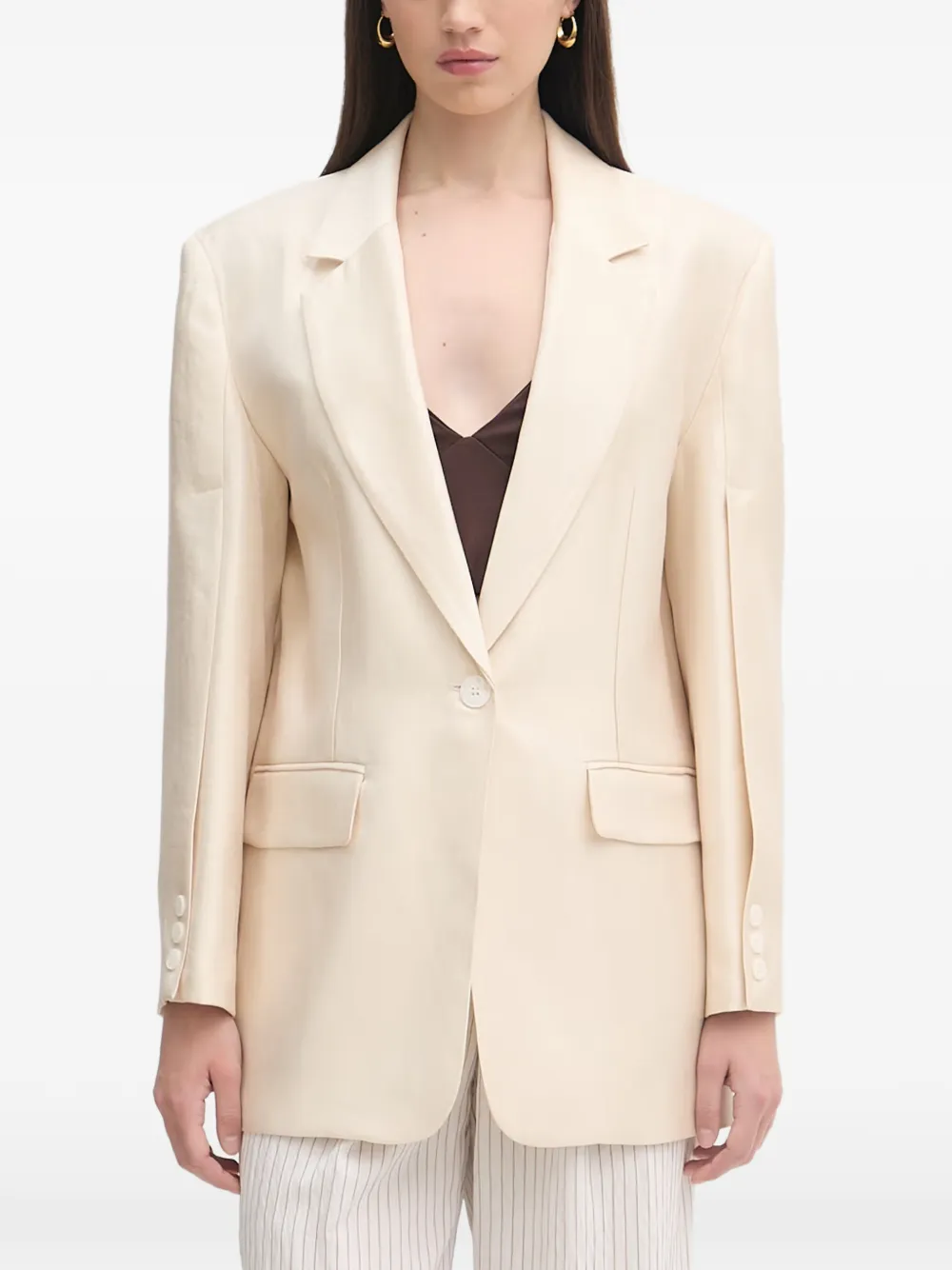 Haveone single-breasted notched-lapels blazer - Toni neutri