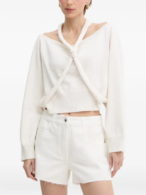 Haveone halterneck cold-shoulder sweater