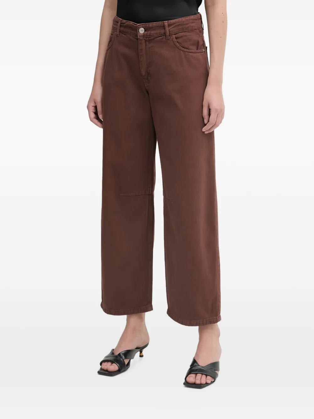Haveone seam-detail wide-leg jeans - Marrone