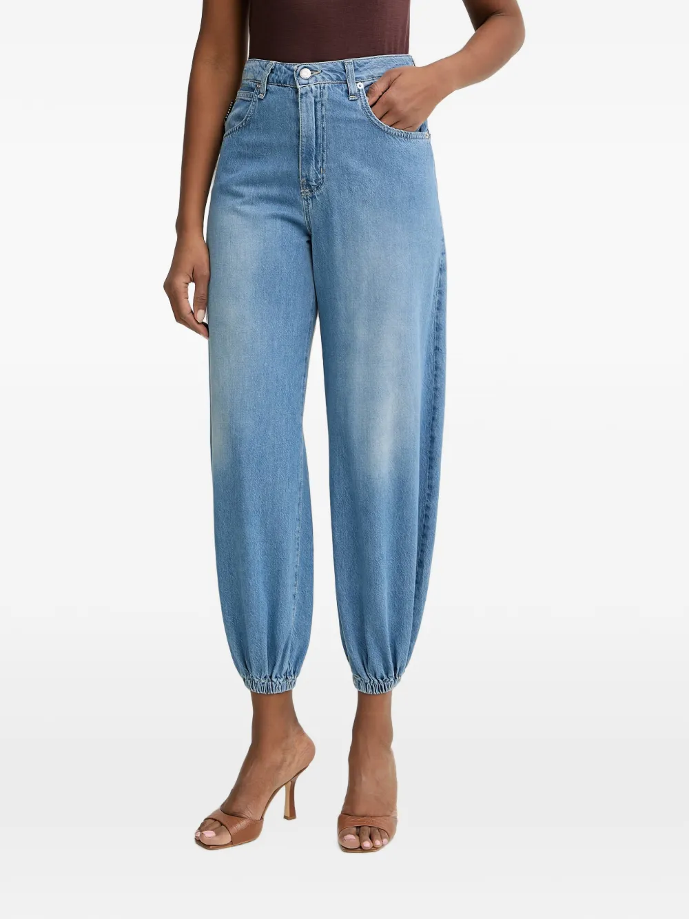 Haveone elasticated-cuff jeans - Blu