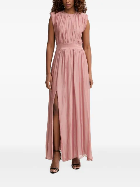 Haveone gathered side-slit maxi dress