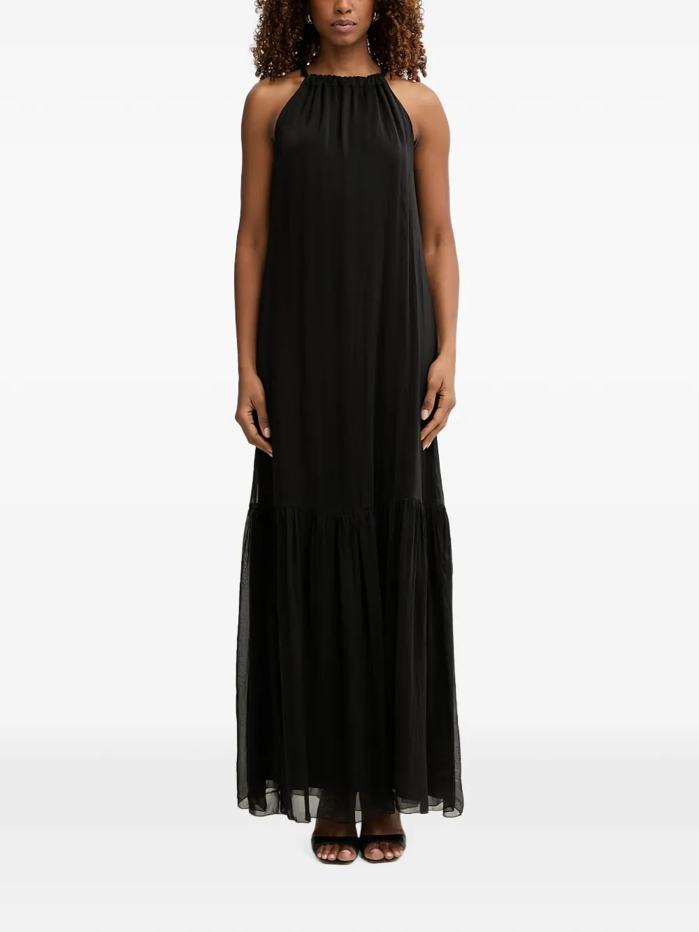 Haveone halterneck tiered maxi dress - Schwarz