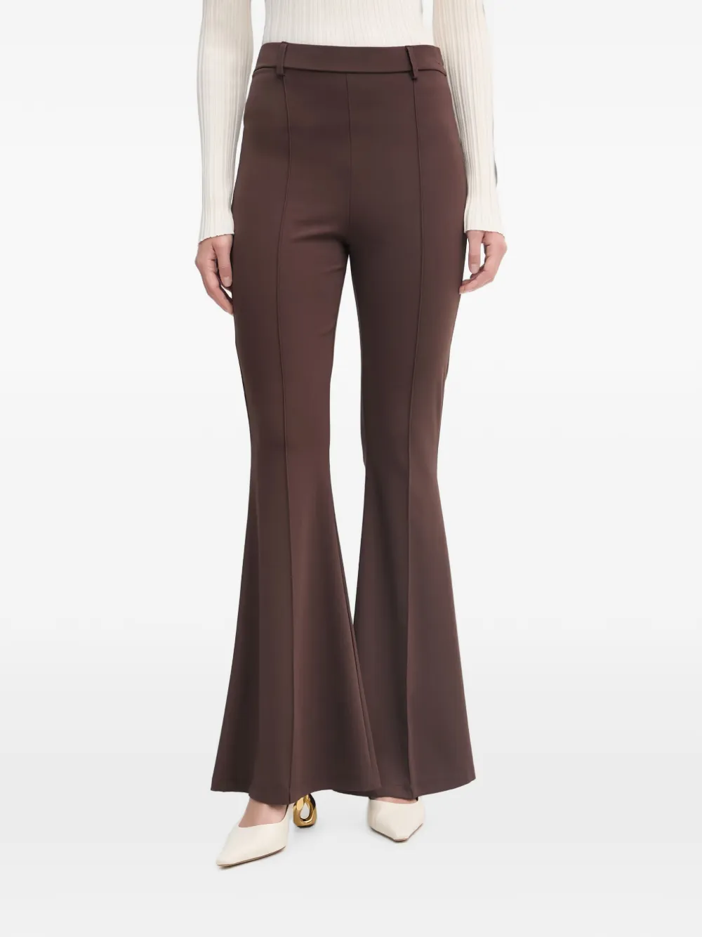 Haveone seam-detail flared trousers - Braun
