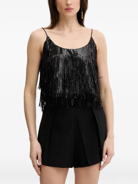 Haveone sequin-embellished fringed top