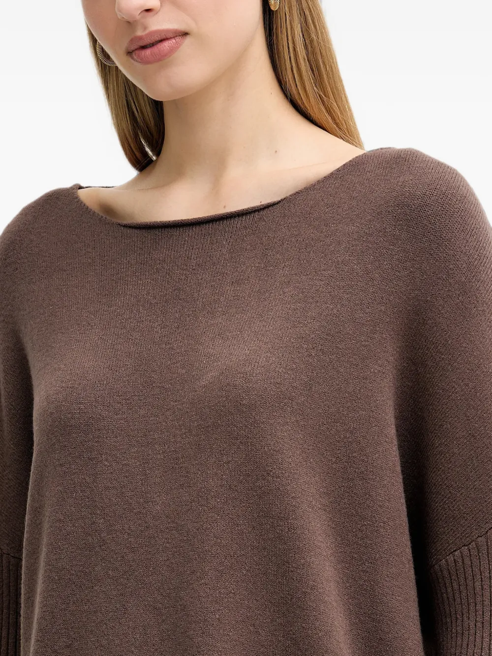 Haveone Ribgebreide broek en trui Bruin