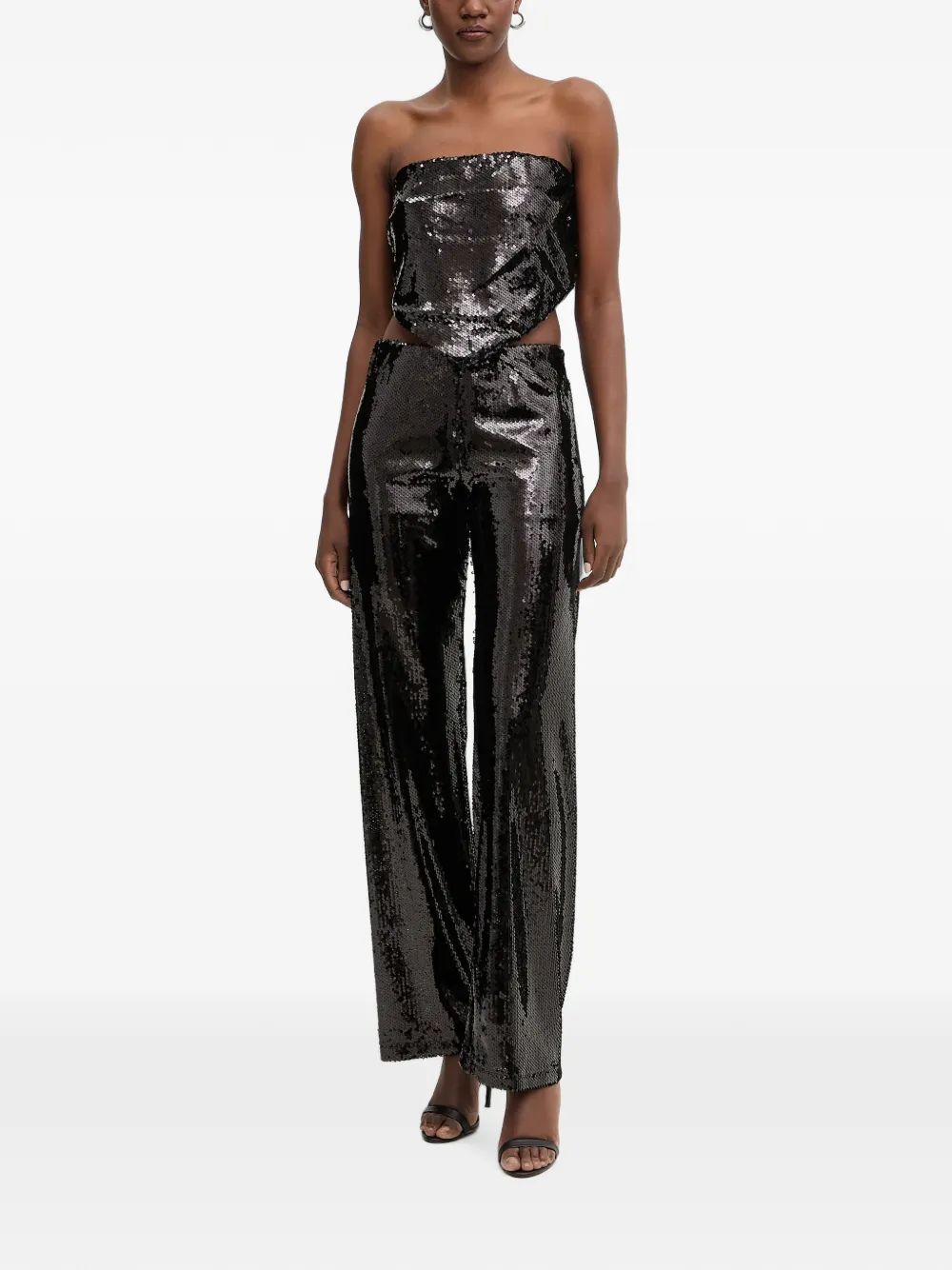 Haveone Broek verfraaid met pailletten Zwart