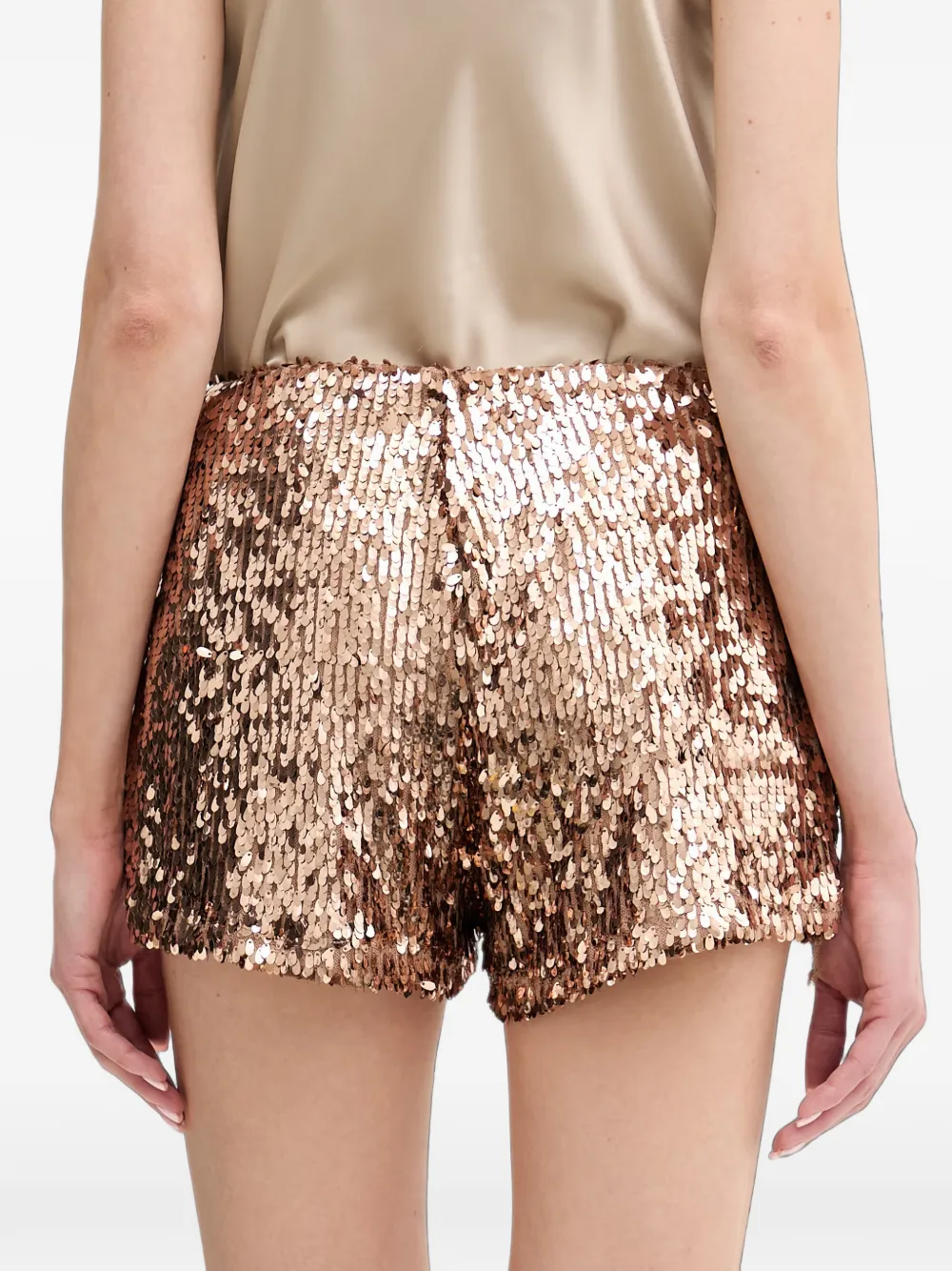 Haveone Shorts verfraaid met pailletten Bruin