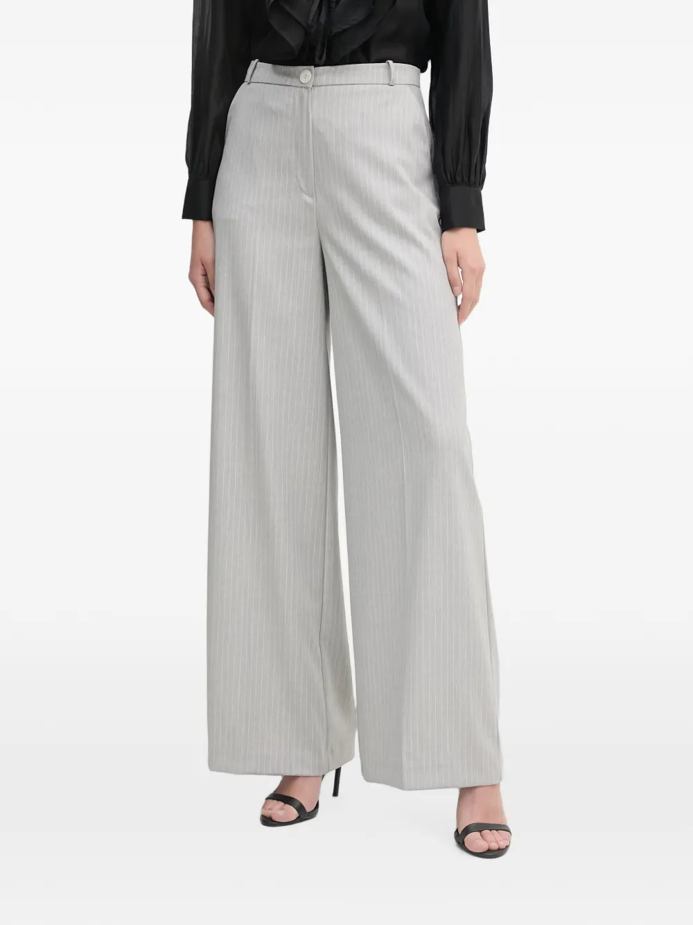 Haveone pinstripe belt-loop trousers
