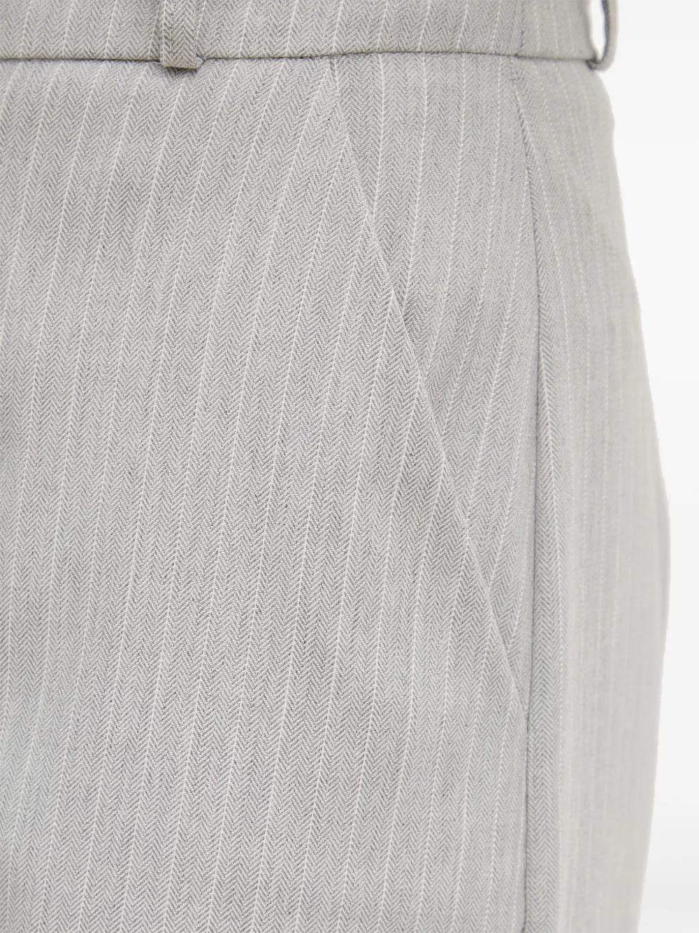 Haveone Broek met krijtstreep en riemlussen Grijs