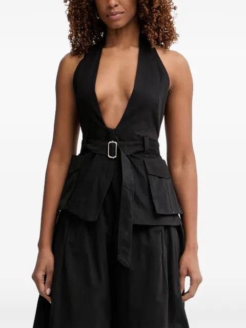 Haveone belted halterneck top