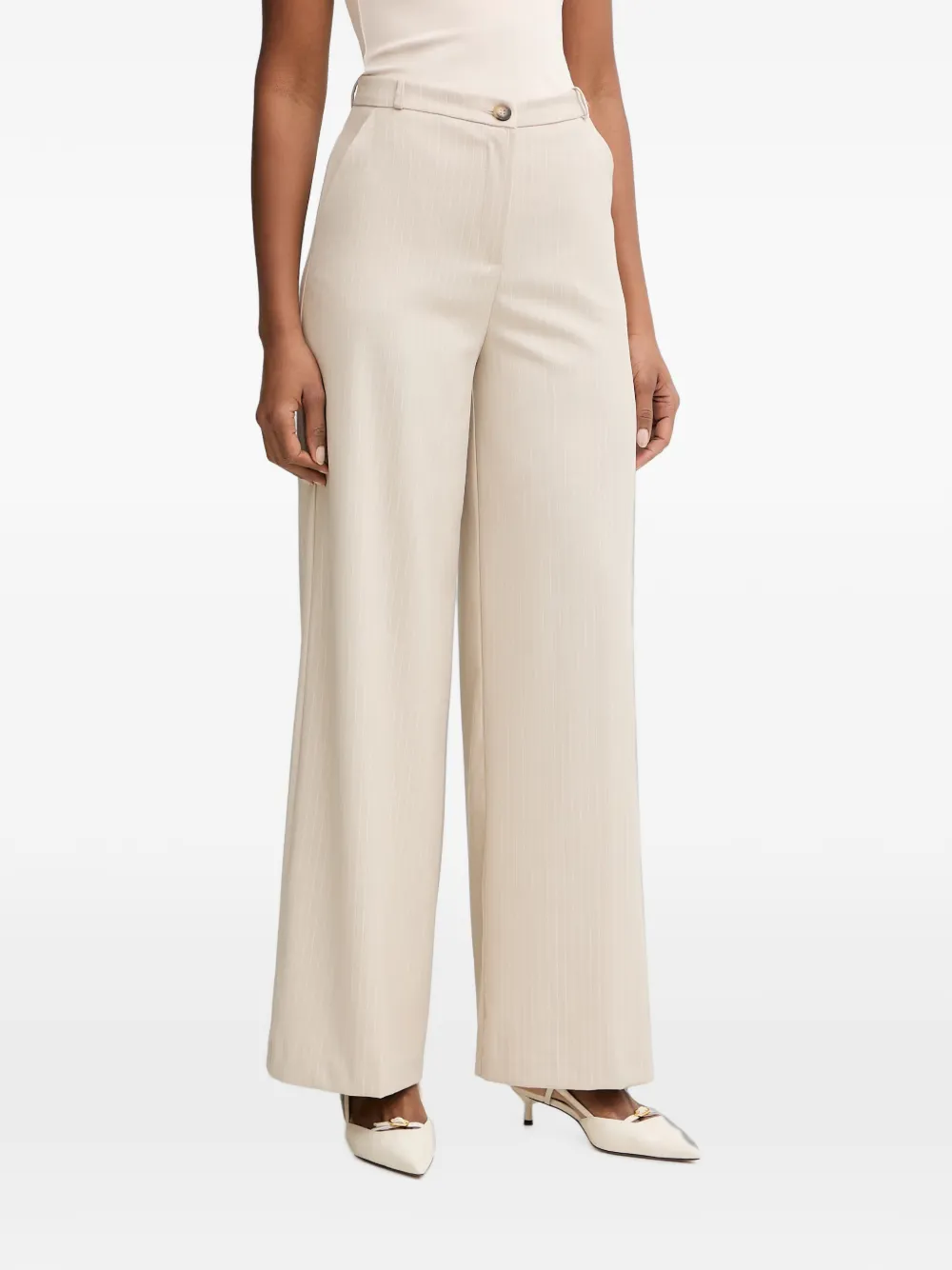 Haveone pinstripe-pattern wide-leg trousers - Toni neutri