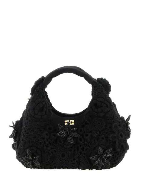 GANNI beaded crochet tote bag