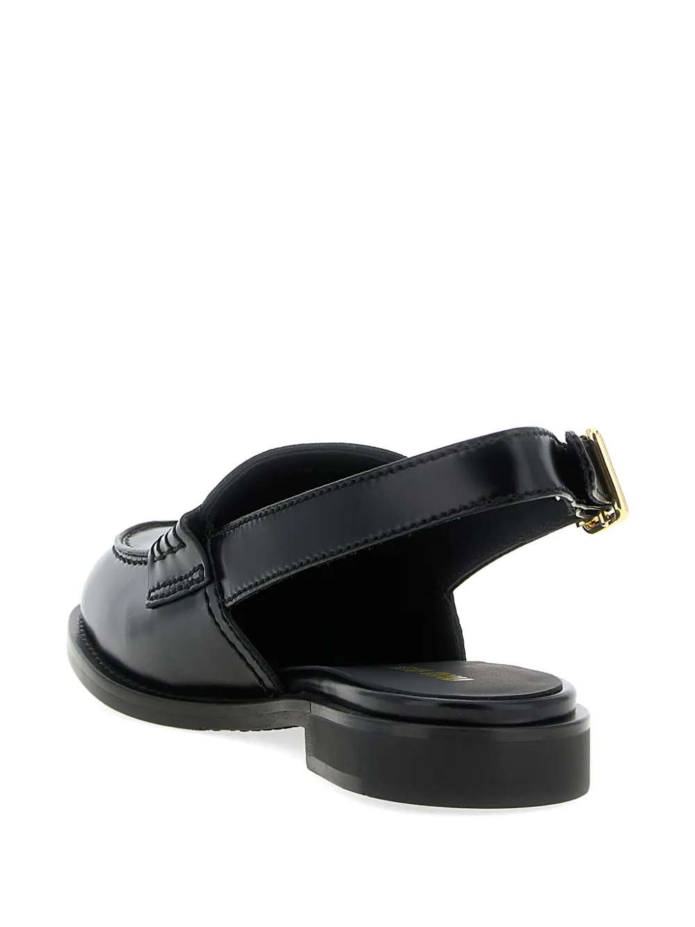 Miu leather loafers Zwart
