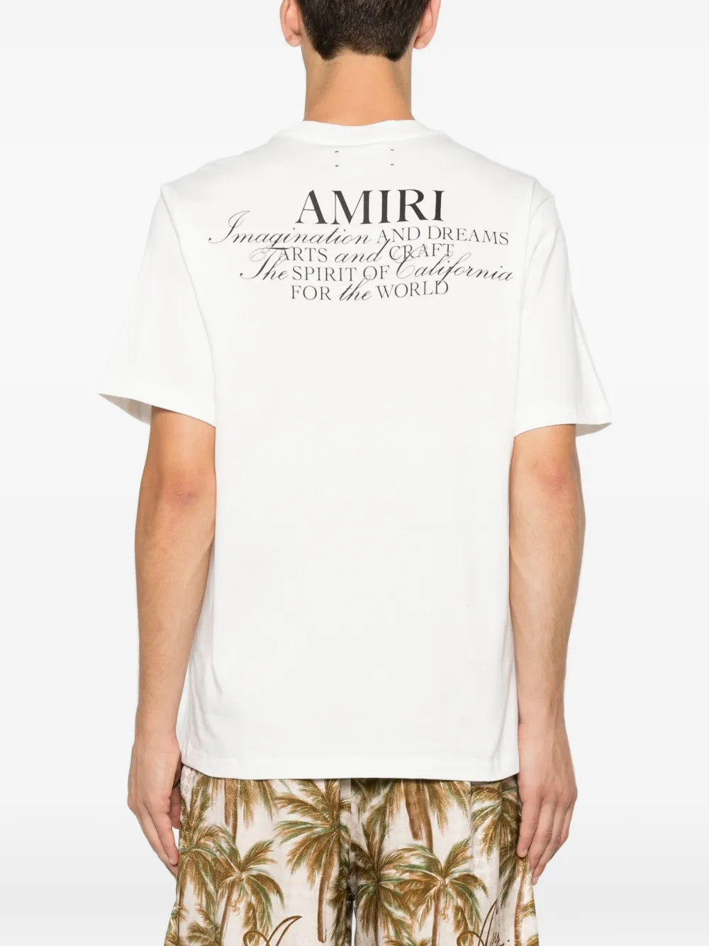 AMIRI T-shirt met logopatch Beige