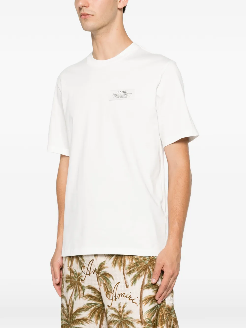 AMIRI T-shirt met logopatch Beige