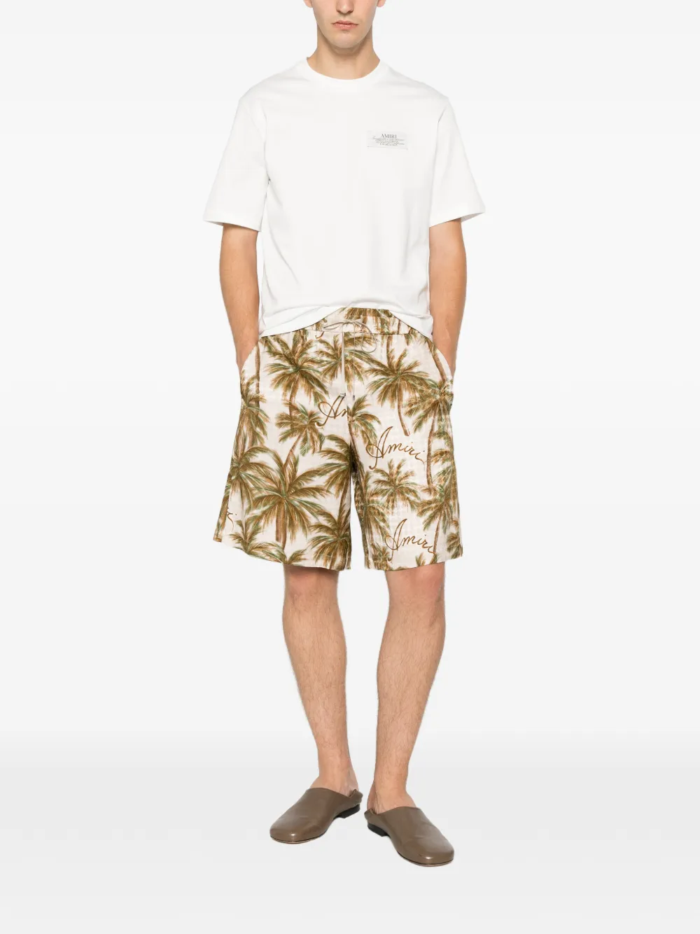 AMIRI T-shirt met logopatch Beige