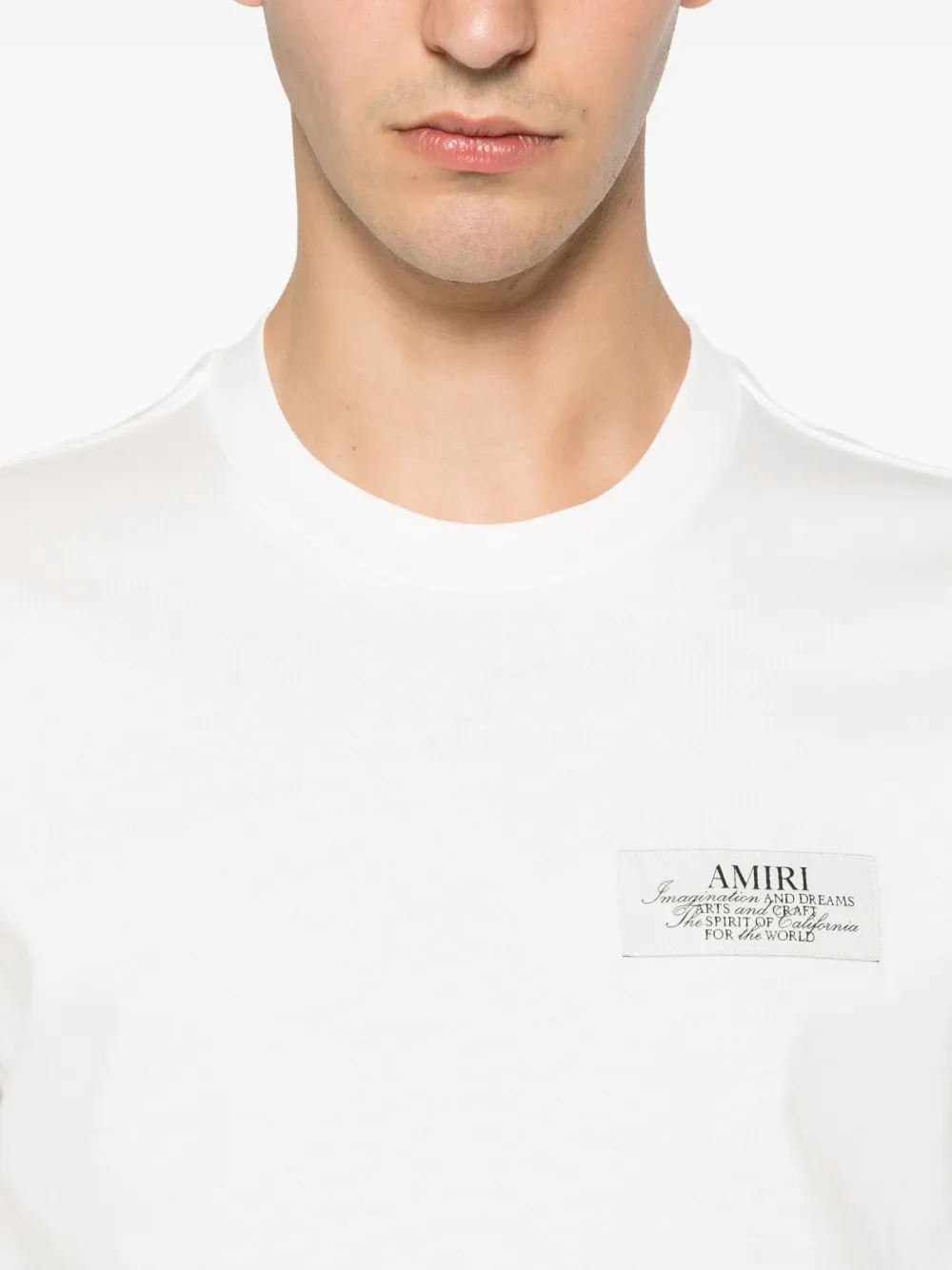 AMIRI logo-patch T-shirt | Neutrals | FARFETCH
