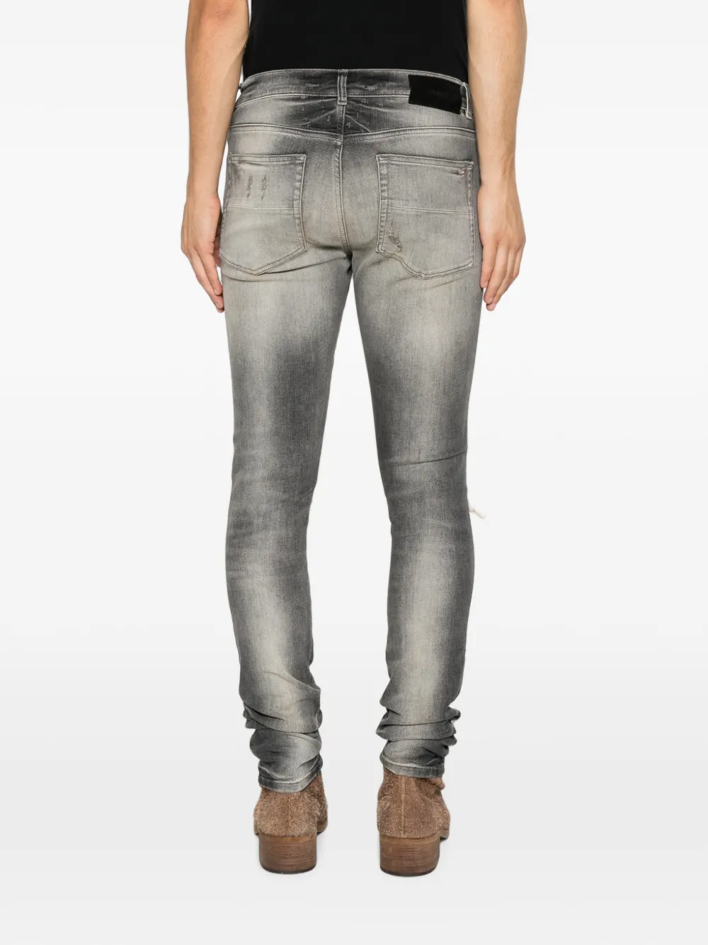 AMIRI Gerafelde jeans met patchwork Grijs