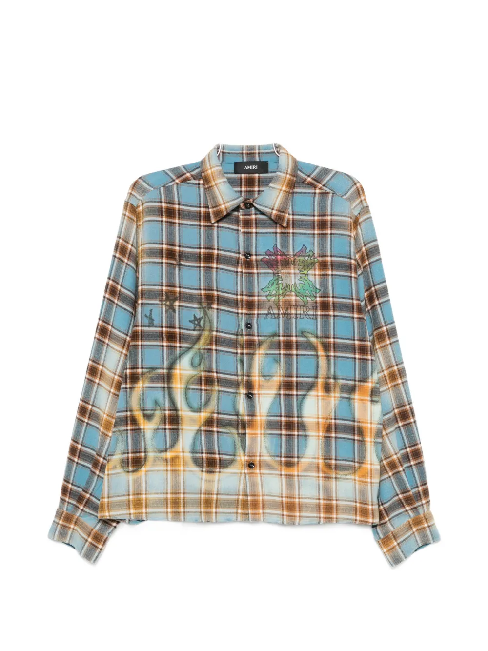 AMIRI MA Quad flames flannel shirt - Blau