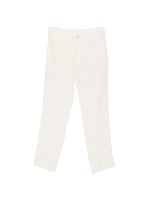 120% Lino pantalones con cordones en la cintura