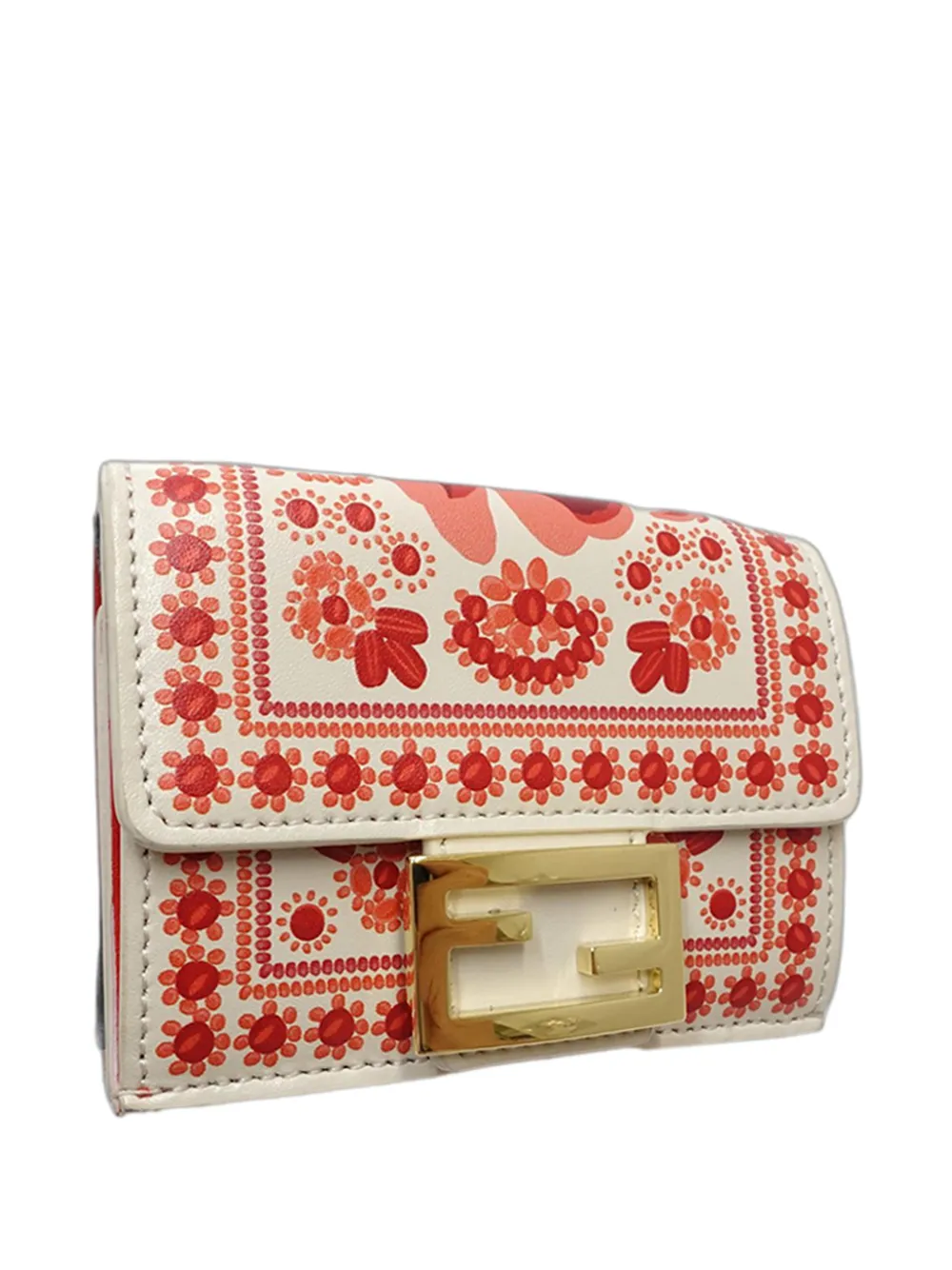 Fendi Pre-Owned 2010-2026 Leather Coral Bandana Baguette Micro