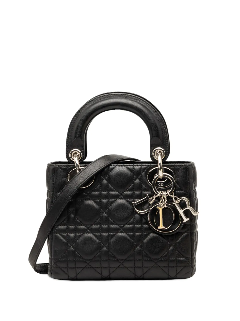Christian Dior Pre-Owned 2006 Mini Lambskin Cannage Lady Dior satchel - Nero