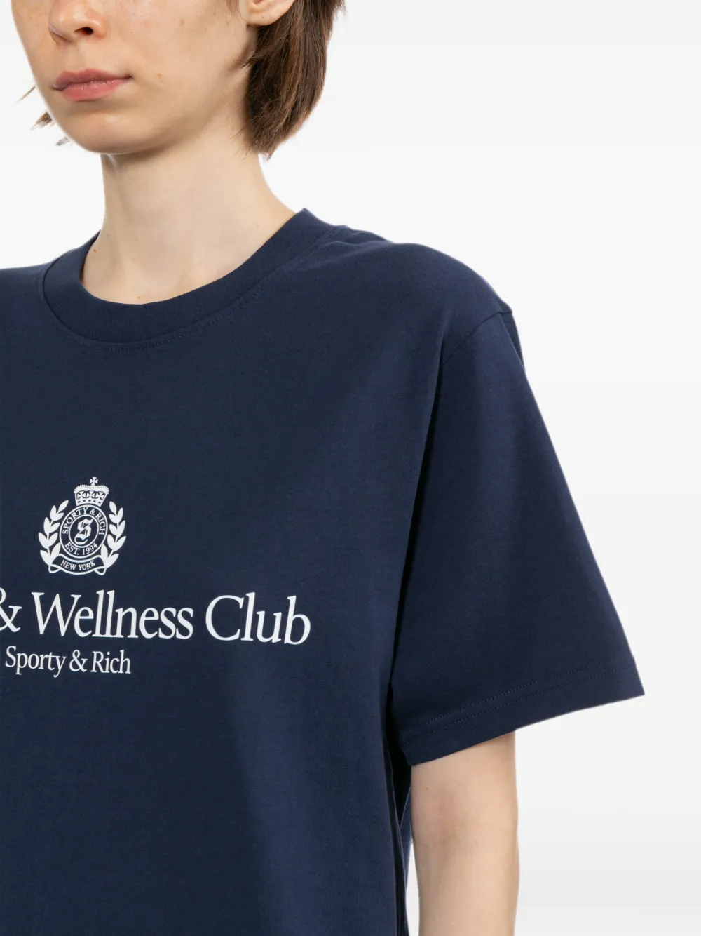 Sporty & Rich T-shirt met logoprint Blauw